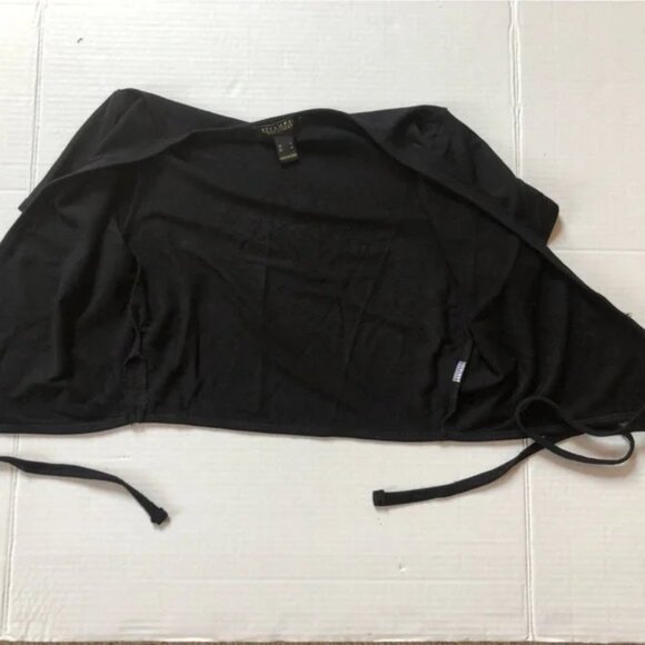 Wrap Top from Revamped - Black Medium Ballet Style Short Sleeved - Picture 3 of 6